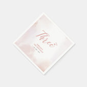 三 |ピンクのハート&水彩少女の誕生日 スタンダードカクテルナプキン (角)