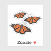 三（昆虫）オオカバマダラ、モナーク蝶 シール (シート)