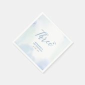 三 |青いハート&水彩少年の誕生日3 スタンダードカクテルナプキン (角)