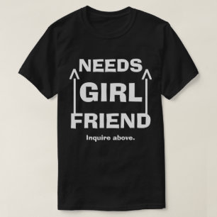 上おもしろいのガールフレンドの問合せ Tシャツ