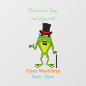 上おもしろい帽子漫画のカエル ウィンドウサイン (シート)