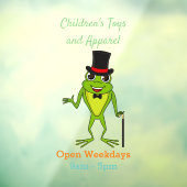 上おもしろい帽子漫画のカエル ウィンドウサイン (シート3)