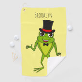 上おもしろい帽子漫画のカエル ゴルフタオル (インサイチュ)