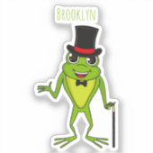 上おもしろい帽子漫画のカエル シール (正面)