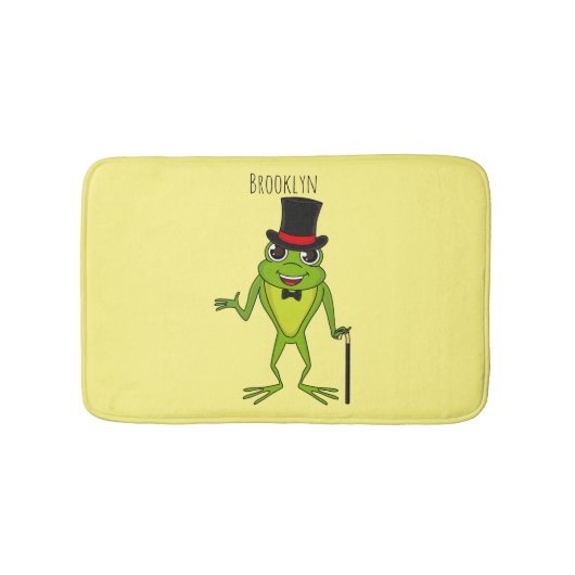 上おもしろい帽子漫画のカエル バスマット (正面)