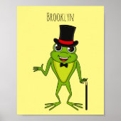 上おもしろい帽子漫画のカエル ポスター (正面)