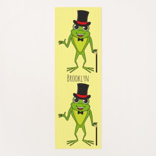 上おもしろい帽子漫画のカエル ヨガマット (正面)