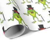 上おもしろい帽子漫画のカエル ラッピングペーパー (ロールコーナー)