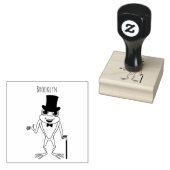 上おもしろい帽子漫画のカエル ラバースタンプ (押印)