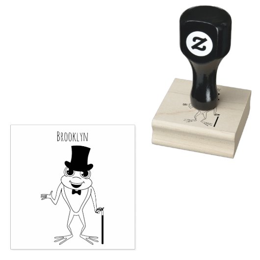 上おもしろい帽子漫画のカエル ラバースタンプ (押印)