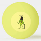 上おもしろい帽子漫画のカエル 卓球ボール (裏面)