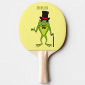 上おもしろい帽子漫画のカエル 卓球ラケット (裏面)