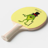 上おもしろい帽子漫画のカエル 卓球ラケット (正面アングル)