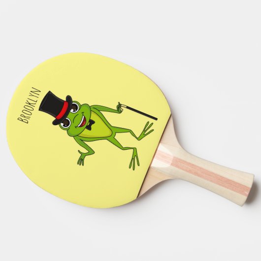 上おもしろい帽子漫画のカエル 卓球ラケット (横)
