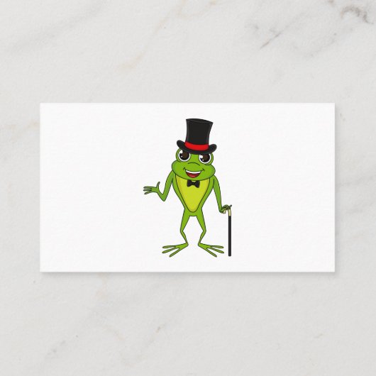 上おもしろい帽子漫画のカエル 名刺 (裏面)