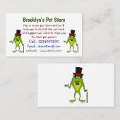 上おもしろい帽子漫画のカエル 名刺 (正面/裏面)