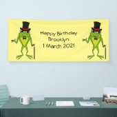 上おもしろい帽子漫画のカエル 横断幕 (トレードショー)