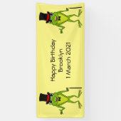 上おもしろい帽子漫画のカエル 横断幕 (縦)