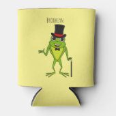 上おもしろい帽子漫画のカエル 缶クーラー (正面)