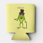 上おもしろい帽子漫画のカエル 缶クーラー (裏面)