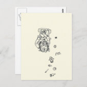 上からおもしろいでぐちゃぐちゃなスケッチをする子 ポストカード (正面/裏面)