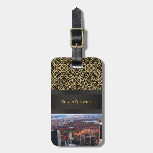 上からのビュー:オータムインセントラルパーク01 ラゲッジタグ (正面縦)