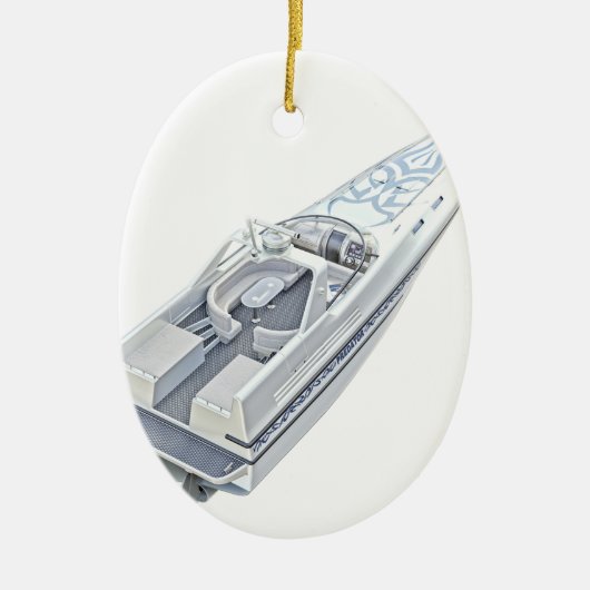 上からスピードボート セラミックオーナメント (正面)