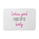 上からブーティピンクまで見おもしろいたガーリー バスマット (正面)