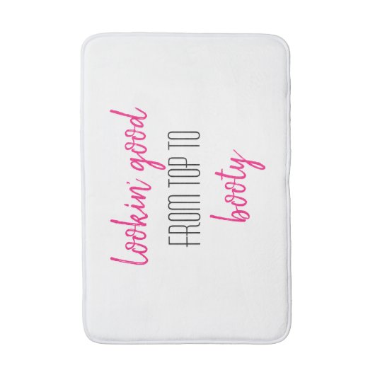 上からブーティピンクまで見おもしろいたガーリー バスマット (正面縦)