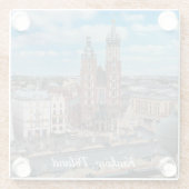 上からポーランドのクラクフ市の中心 ガラスコースター (裏面)