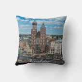 上からポーランドのクラクフ市の中心 クッション (裏面)