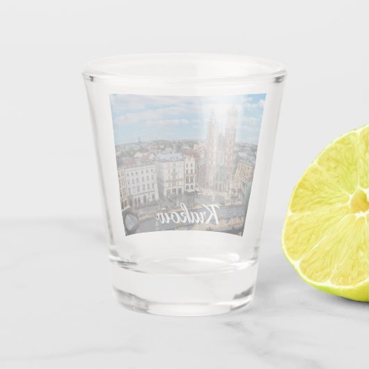 上からポーランドのクラクフ市の中心 ショットグラス (裏面)