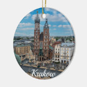 上からポーランドのクラクフ市の中心 セラミックオーナメント (左)