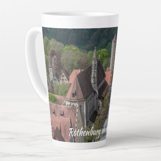 上からローテンブルクのオブダータウバー旧市街 カフェラテマグ (左アングル)