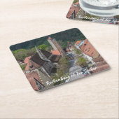 上からローテンブルクのオブダータウバー旧市街 スクエアペーパーコースター (アングル)