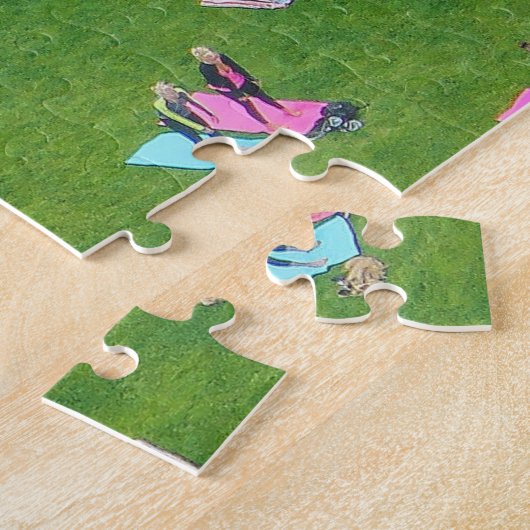 上から一緒にヨガをしている人が多い ジグソーパズル (側面)
