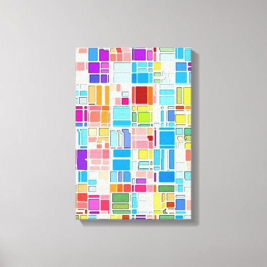 上から市区町村の色 キャンバスプリント (正面)