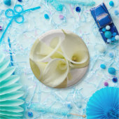 上から白いタコユリ ペーパープレート (パーティー)