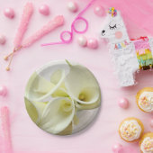 上から白いタコユリ ペーパープレート (パーティー)