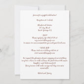 上がった花のウェディング 招待状 (裏面)