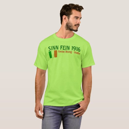 上がっているシンフェーン党-イースター1916年 Tシャツ (正面フル)