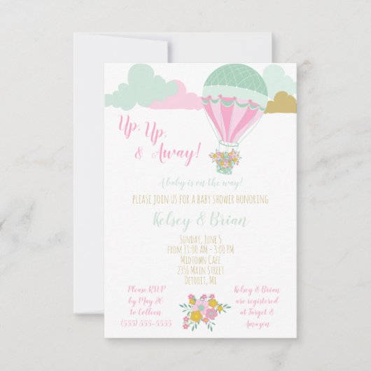 上がって上遠くに!ベビーが行く! 招待状 (正面)