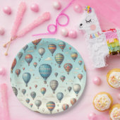 上がって上遠くに!熱お洒落気球 ペーパープレート (パーティー)