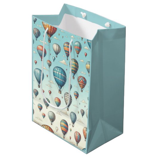 上がって上遠くに!熱お洒落気球 ミディアムペーパーバッグ (正面アングル)