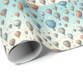 上がって上遠くに!熱お洒落気球 ラッピングペーパー (ロールコーナー)