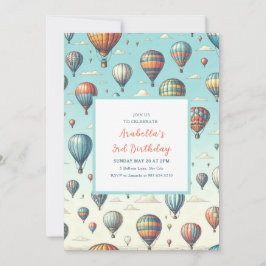 上がって上遠くに!熱お洒落気球 招待状