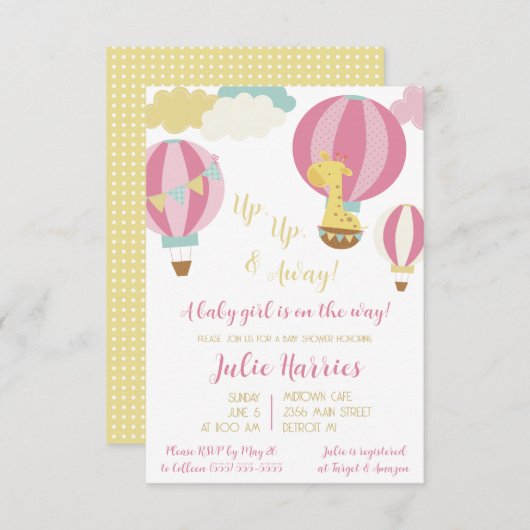 上がって上遠くに!赤ん坊の女の子が行く途中だ! 招待状 (正面/裏面)