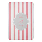 上がりましたまたは白のストライプwの灰色は、イニシャルを加えます バスマット (正面縦)