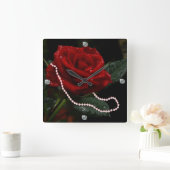 上がりました及びDaimondsの時計はお好みであれば個人化なります スクエア壁時計 (ホーム)