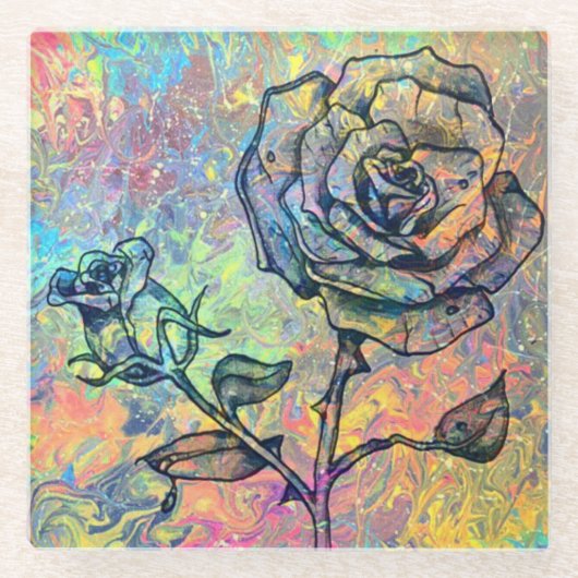 上がりました ガラスコースター (正面)